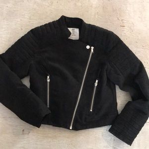 Faux Suede Moto Jacket